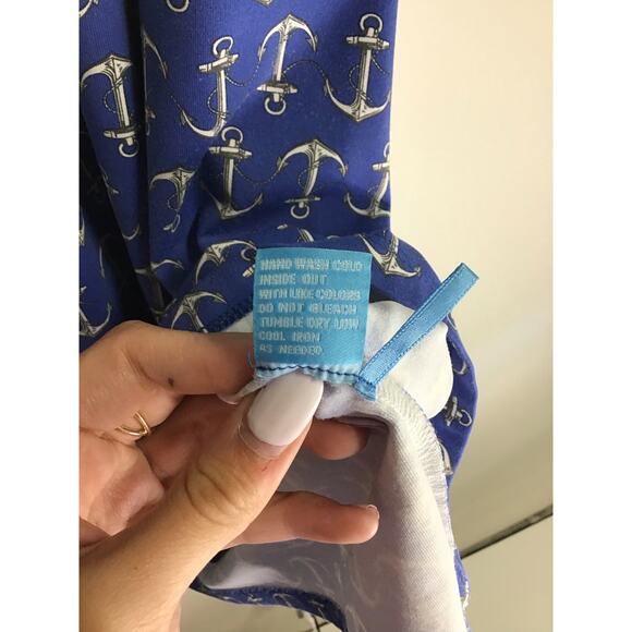 Women's J.McLaughlin Blue Anchor Patterned Dress‎ Size Small - Picture 6 of 7